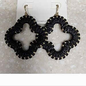 Black Gold Woven Dangle Earrings